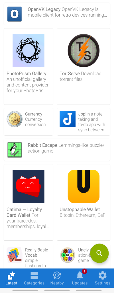 برنامه رسمی F-Droid